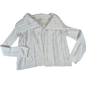Cabi open front sweater cardigan cable knit white style #193 women’s Small
